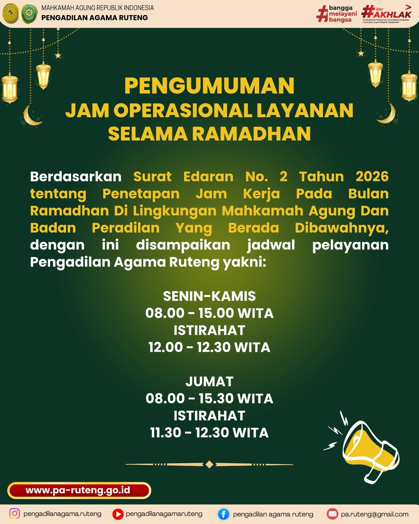 jam operasional selama ramadhan